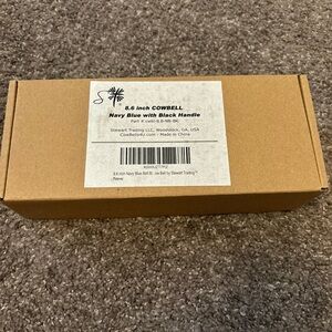 8.6" Cowbell with Handle Cheering Bell for Sports Events- Navy Blue Black Handle